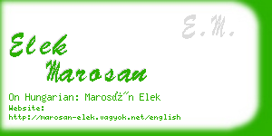 elek marosan business card